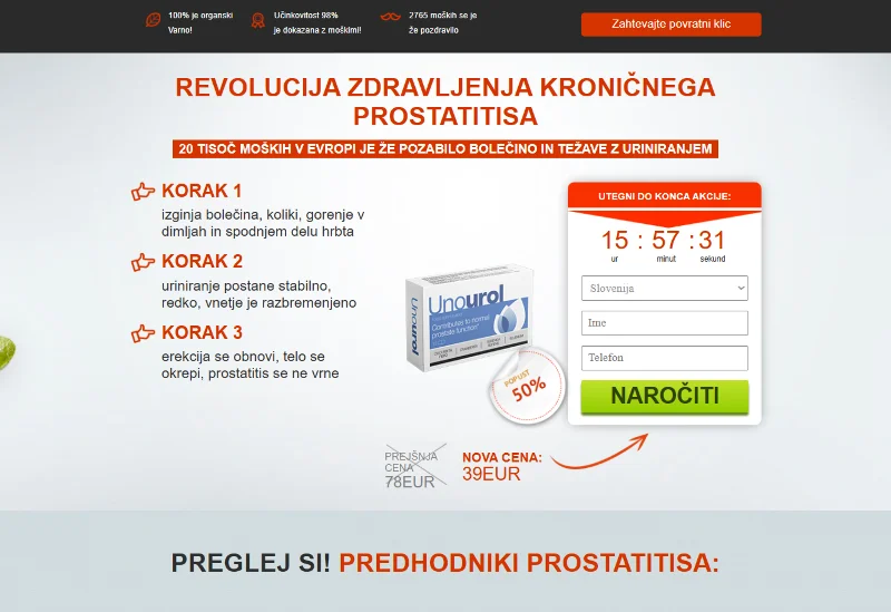 Unourol izdelek za zdravje sečil