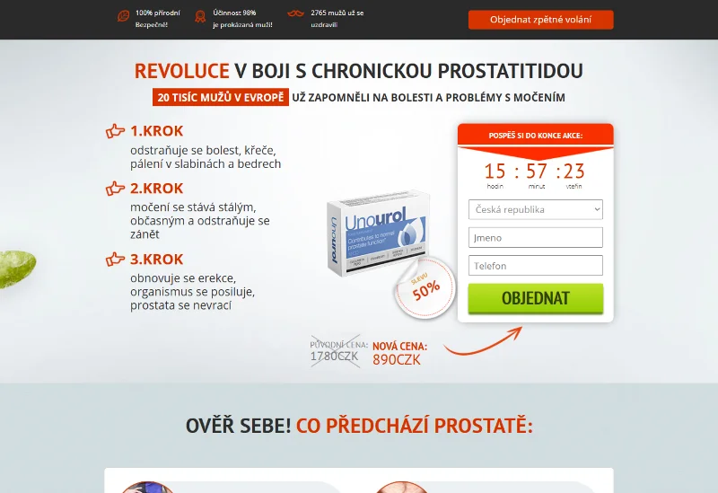 Unourol produkt - první stránka